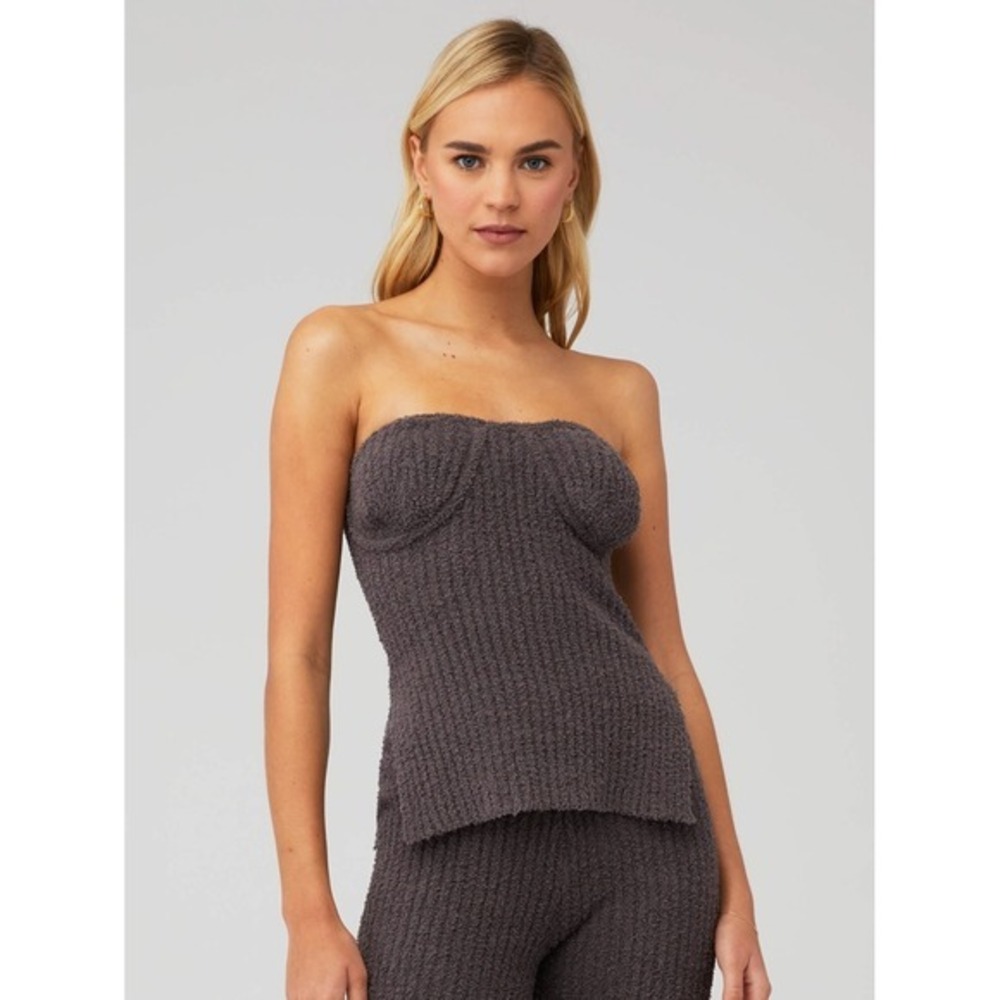 4TH & RECKLESS NWT Liria Strapless Fuzzy Knit Top S Y2K Elevated Minimalist